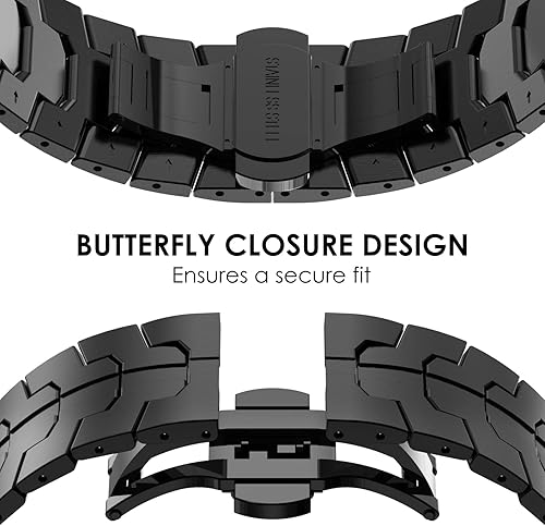 Miniatura 5 de FULLIFE Compatible con Samsung Galaxy Watch 7 6 5 4 FE 1.575 in 1.732 in, correa de metal plegable de acero inoxidable 0.787 in Galaxy Watch 6