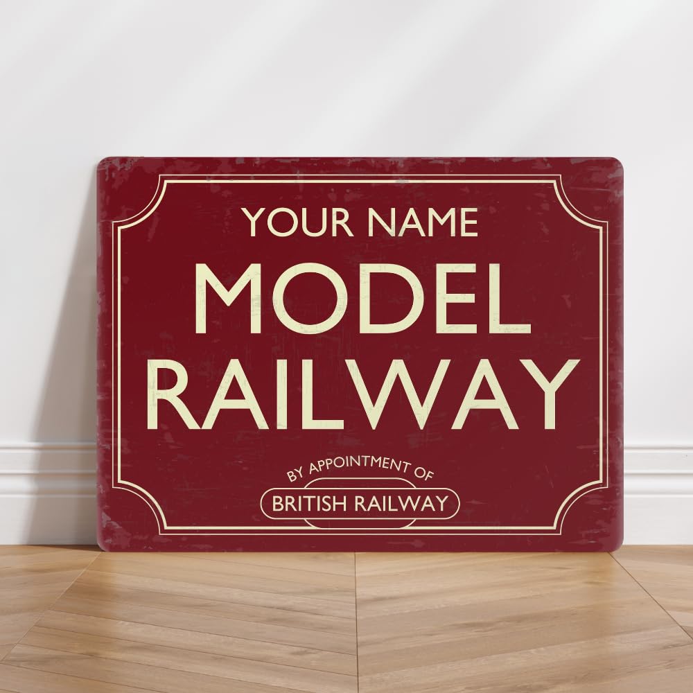 Yelacecca Tin Sign A52274 Railway Train Trains Gift Model Railways Personalised Aluminium Metal Sign Metal Sign Plaque Poster 8X12 Inches