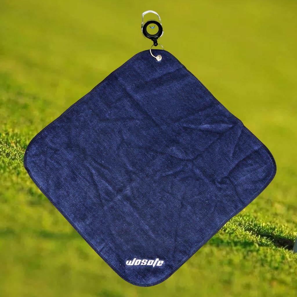 Juego de 10 toallas de golf de microfibra de 30 x 30 cm, absorbente de sudor, paño de limpieza deportivo, azul oscuro