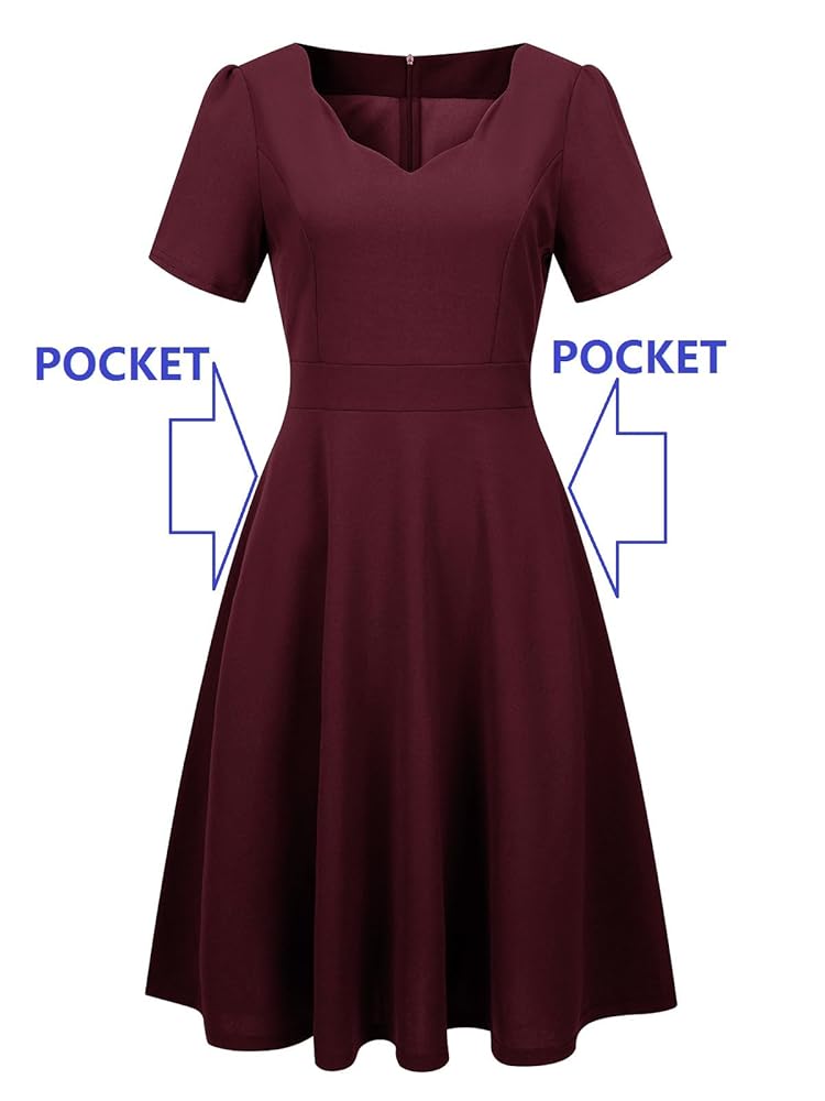Amazon.com: Women's Elegant Vintage 50s Scallop Trim V-Neck