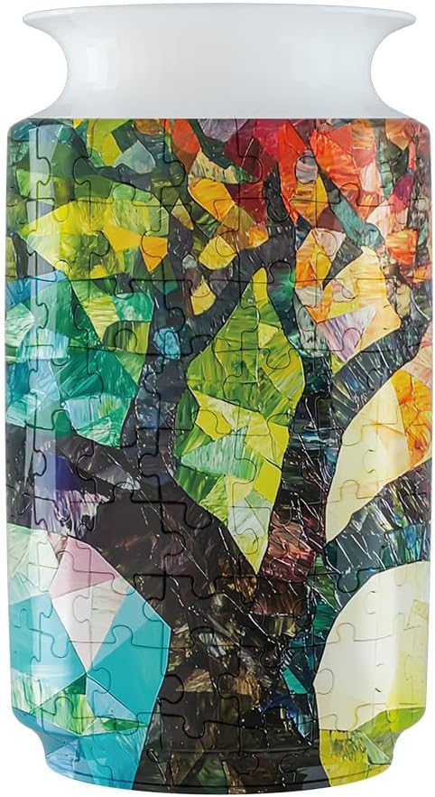 3D Puzzle Vase Unique Flower Vase for Adults Made by 162 Curved Plastic Puzzle Pieces, Vases for Flower Home Decor, Gift for Parents & Housewarming