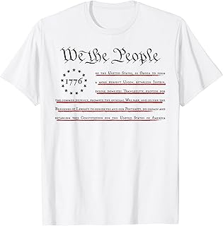 WE THE PEOPLE Preamble US Constitution 4th Of July White Women Men T-Shirt