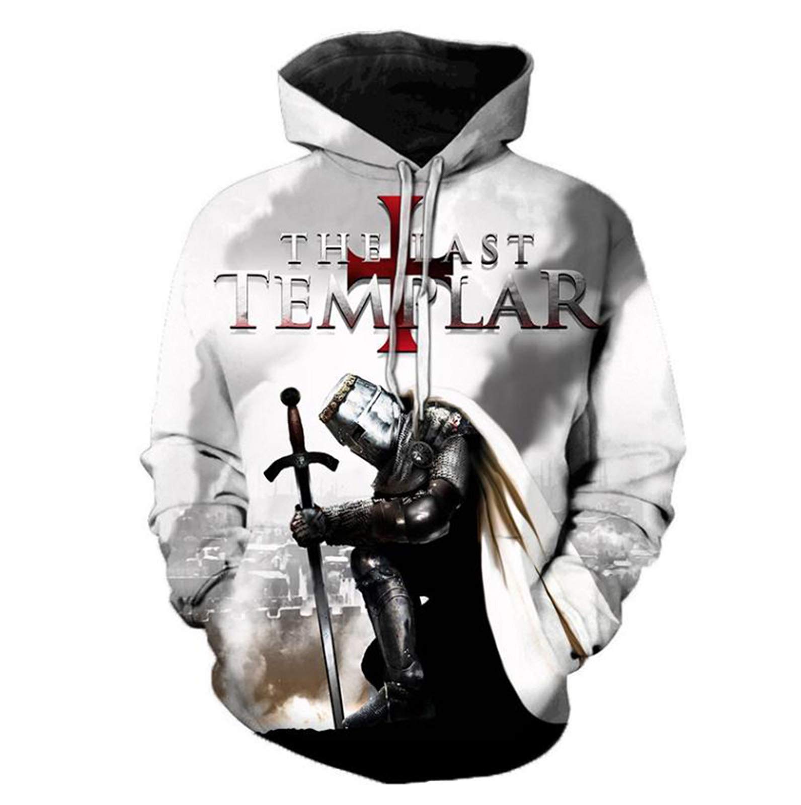 Knights Templar Hoodie 3D Vintage Medieval Crusader Armor Sweatshirt Cosplay Costume