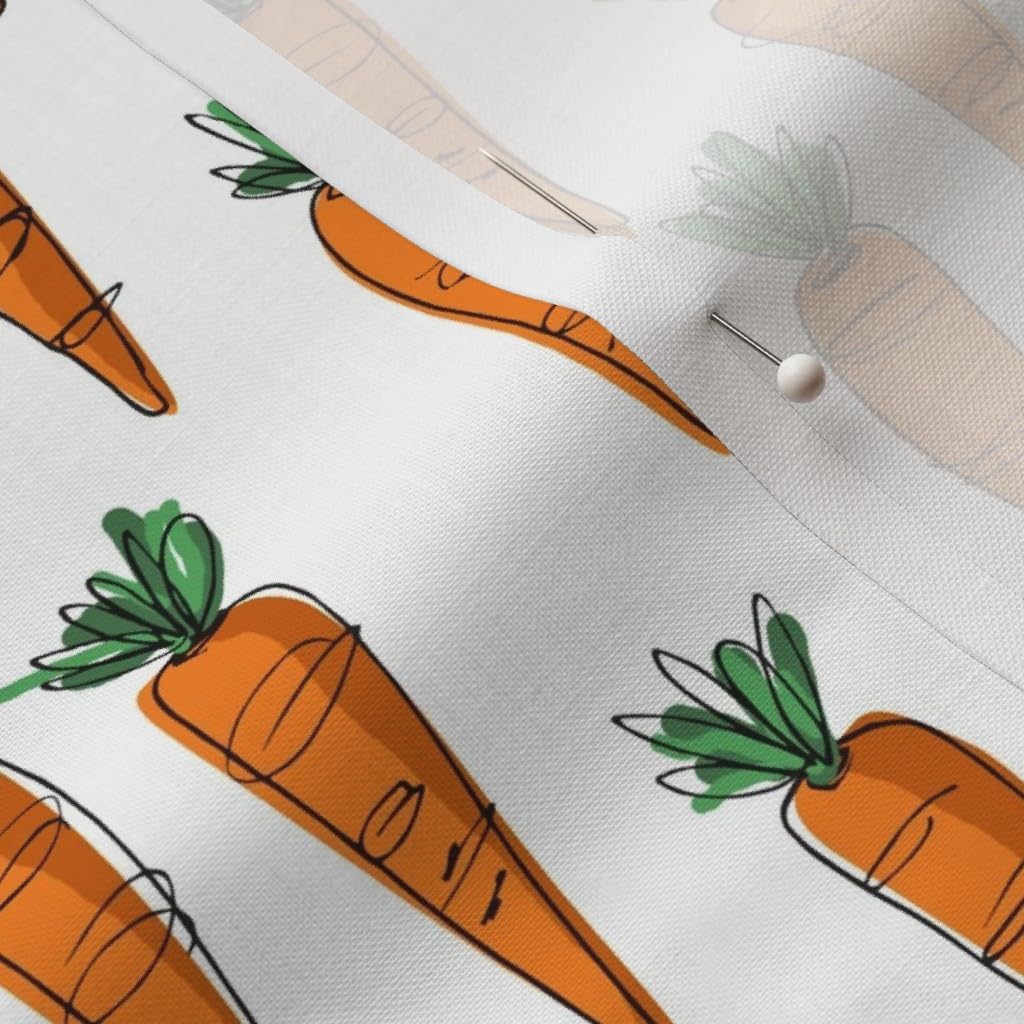 Spoonflower Fabric - Tree Carrot Easter Bunny Food Vegetable Printed on Petal Signature Cotton Fabric Fat Quarter - Sewing Quilting Apparel Crafts Decor