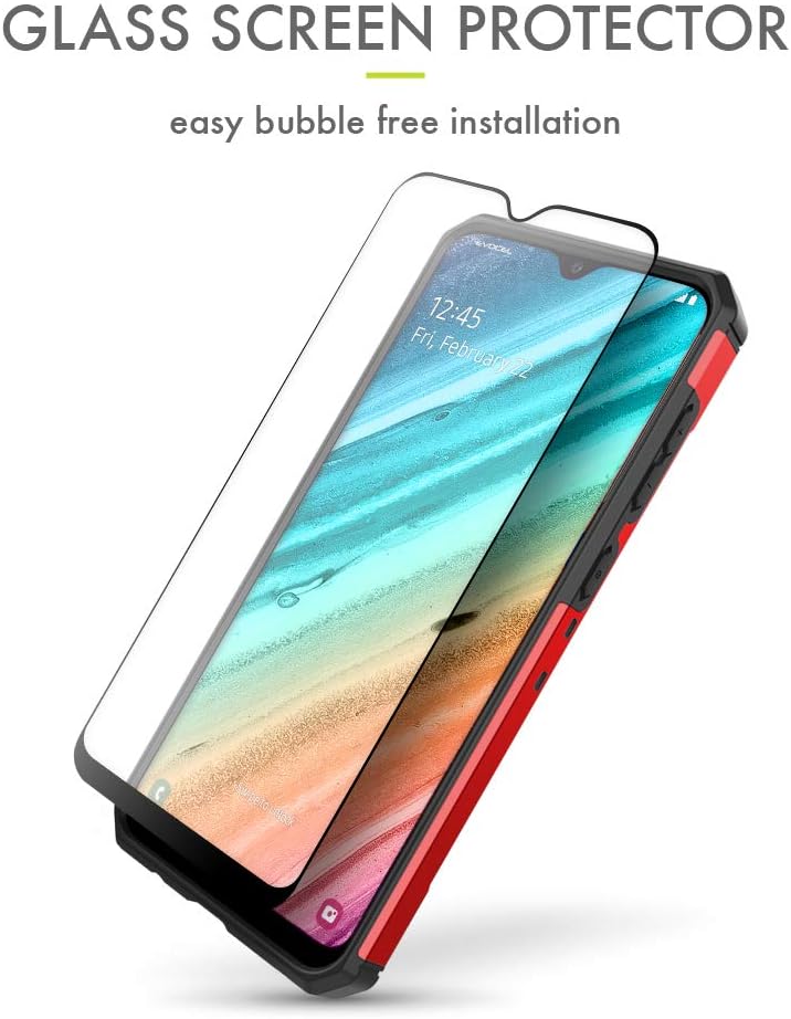 Evocel Galaxy A20 Case Explorer Series Pro with Glass Screen Protector and Belt Clip Holster for The Samsung Galaxy A20, Red