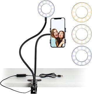 Drumstone LED Ring Light with Phone Holder | USB Powered Selfie Ring Light Stand | Perfect for Vlogging, Live Streaming, M... Price In India