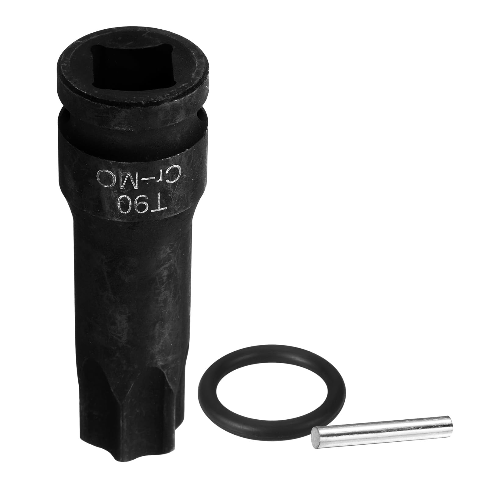 sourcing map 1/2" Drive Torx Bit Socket T90 Impact 6 Point Star Bit Sockets CR-MO Steel with Cotter Pin and O-Ring for Power Drill Drivers Garage Workshop Adapter