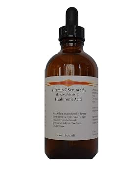 Vitamin C Skin Serum 25% L-ascorbic Acid with Pure Hyaluronic Acid Anti Aging Serum 4oz