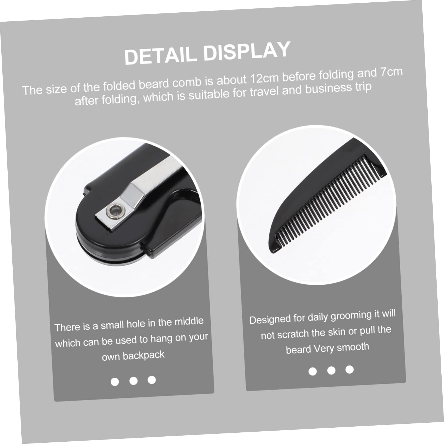 OHPHCALL 4pcs Folding Men's Beard Combs for Mustache Care Portable Plastic Hair Comb Set Stylish Beard Grooming Tool