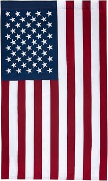 Homissor 100% Cotton Flag American Flags 3x5 Ft US Flags Hanging Vertical Fade Resistant Embroidered Stars Outdoor
