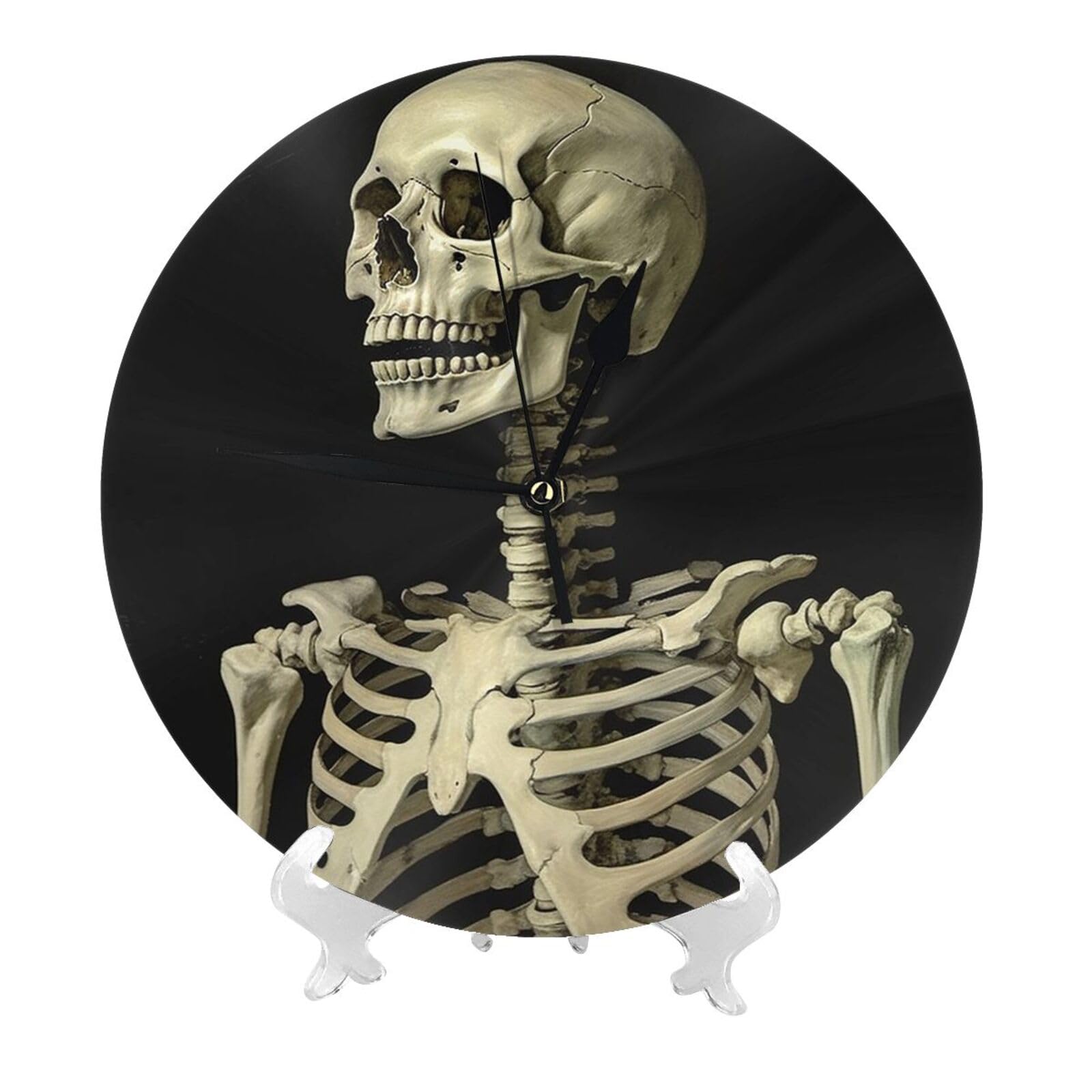 DWVTSLH A Skeleton Wall Clock 10 Inch Silent Non-Ticking Modern Clocks Battery Operated - Decorative Wall Clocks for Bedroom Living Room Kitchen Office Wall Decor Gift Idea