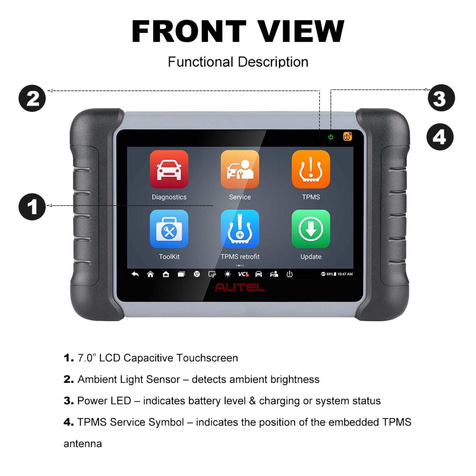 Autel MaxiPRO MP808Z-TS Ferramenta de diagnóstico para diagnóstico