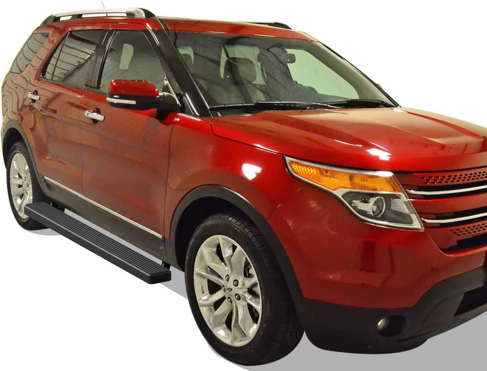 HD Ridez Running Board 5" Stainless Steel Black Compatible with Ford Explorer 2011-2019 Sport Utility 4-Door (Side Steps Side Bars)