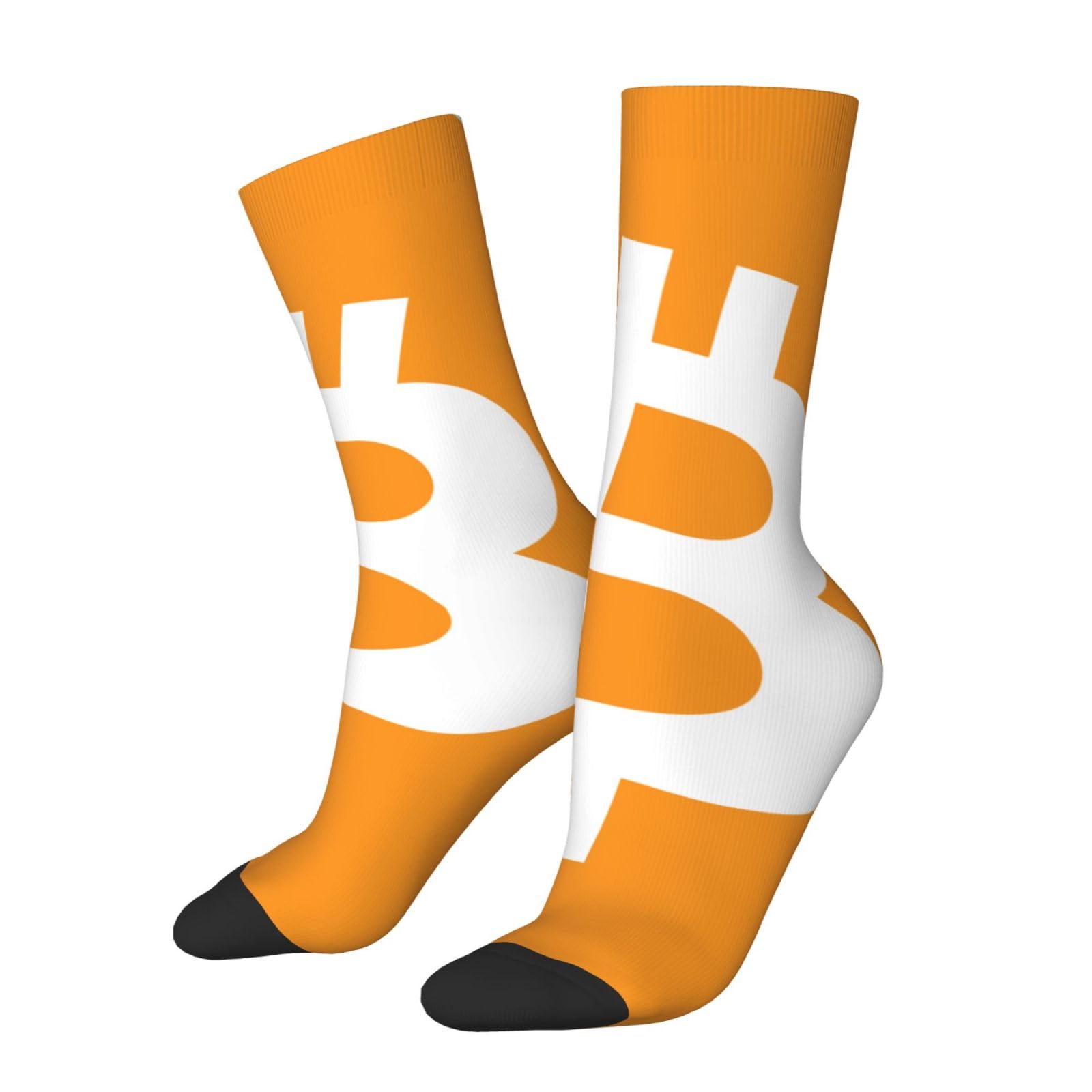 peiyeety Bitcoin Symbol Socks Casual Athletic Crazy Crew Socks For Women Men