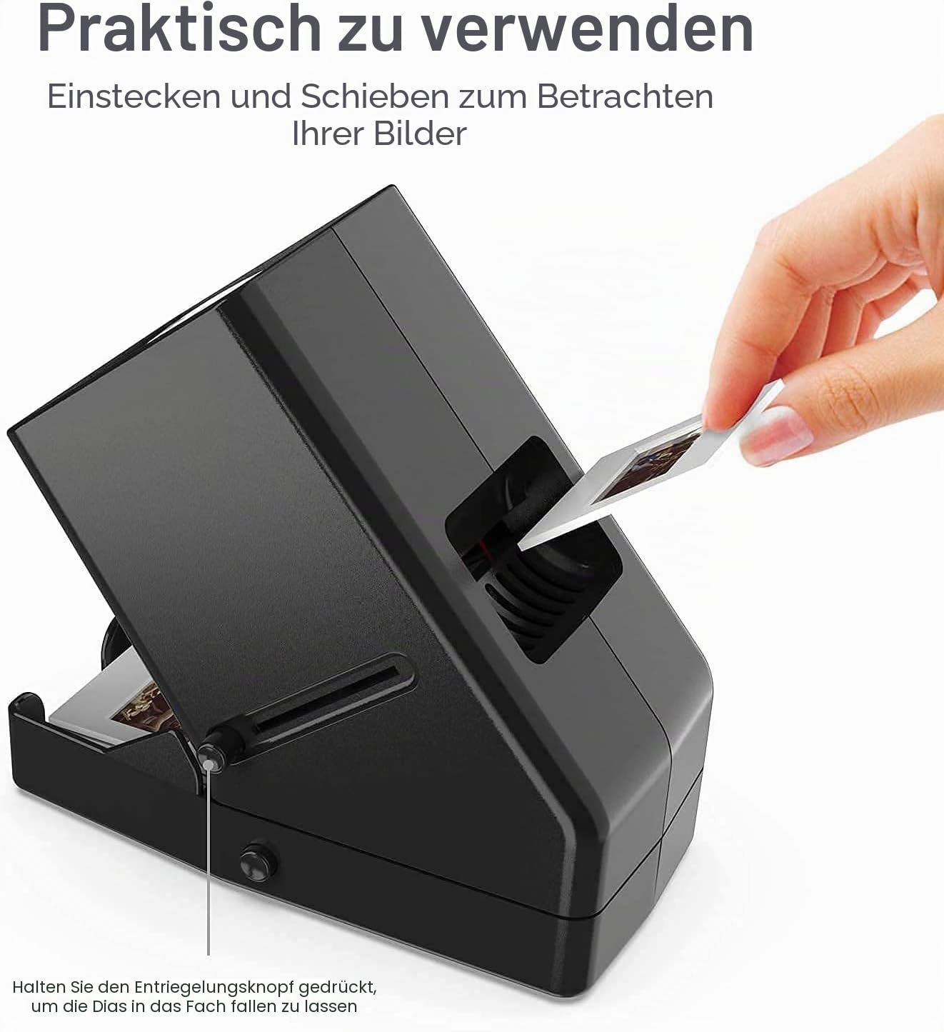 35 mm Diabetes-Viewer, 3-fache Vergrößerung & LED-beleuchtete Tischansicht & batteriebetrieben – für 35-mm-Folien und Positive Filmnegative (4 x AA-Batterien im Lieferumfang enthalten