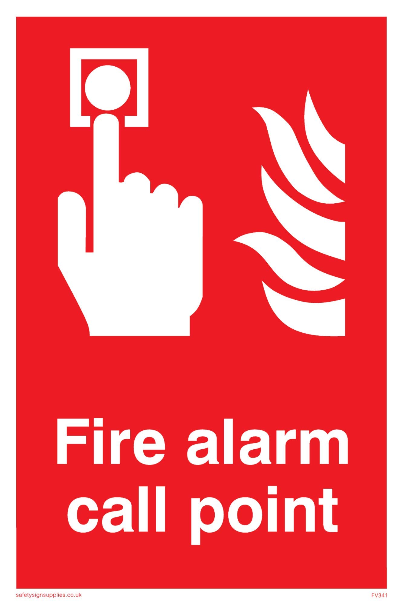 Viking Signs FV341-A6P-V "Fire Alarm Call Point" Sign, Vinyl/Sticker, 100 mm H x 150 mm W