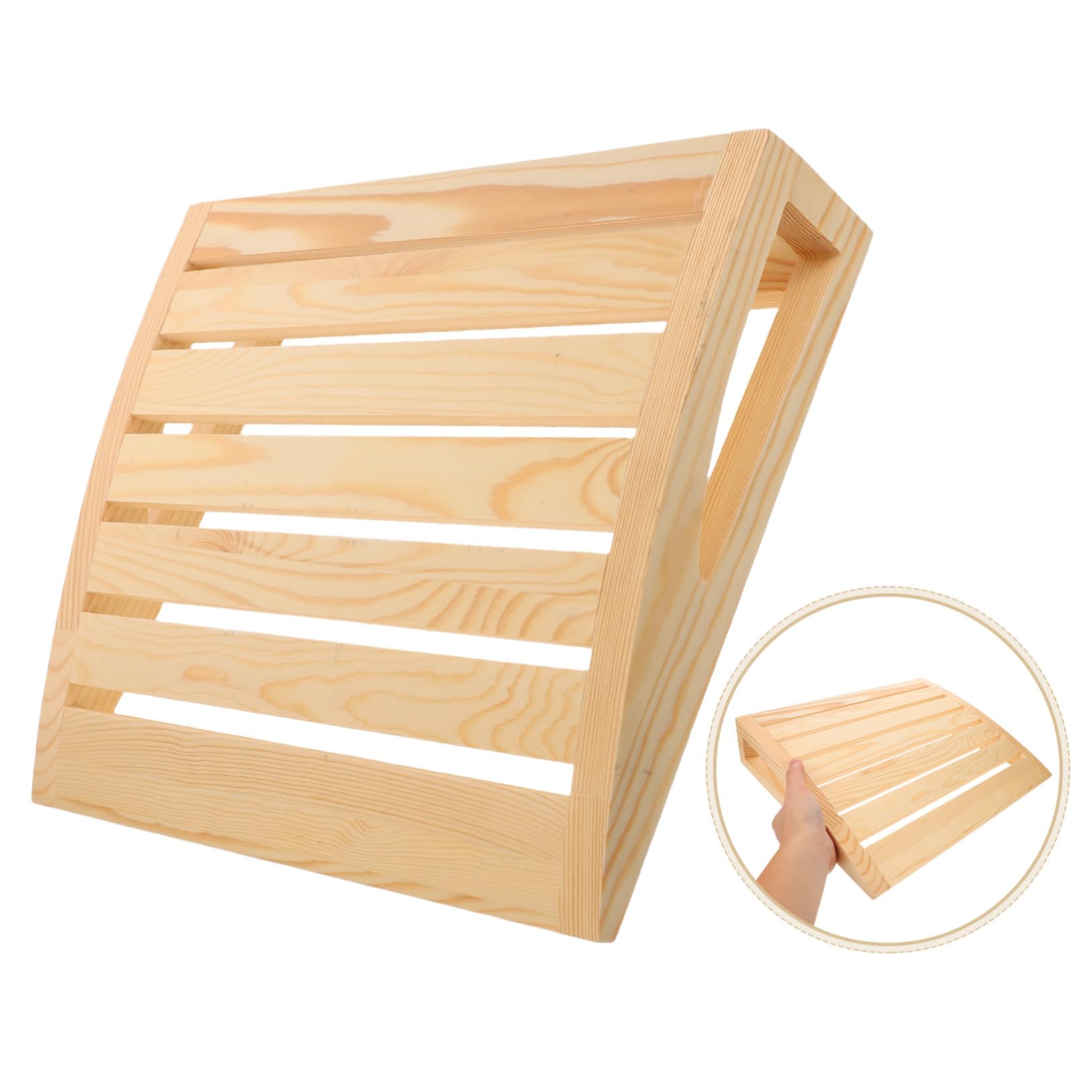 Toyvian Appui-tête Bois Naturel pour Sauna Coussin Ergonomique Fait Main pour Soutien Cervical Accessoire pour Spa et Vapeur Gestion Sueur Détente