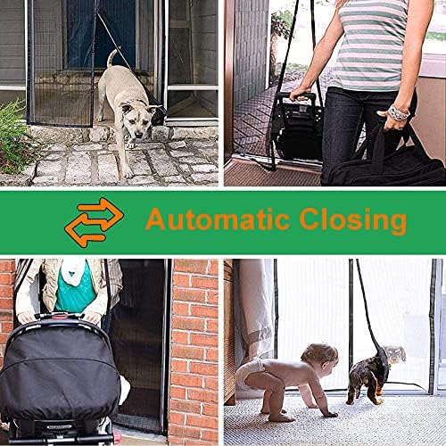 Magnetic Screen Door - Hands-Free Mesh Curtain with Self-Sealing Closure, Pet & Kid Friendly, Easy Install Temporary Patio Screen - Keeps Bugs Out, Lets Fresh Air in