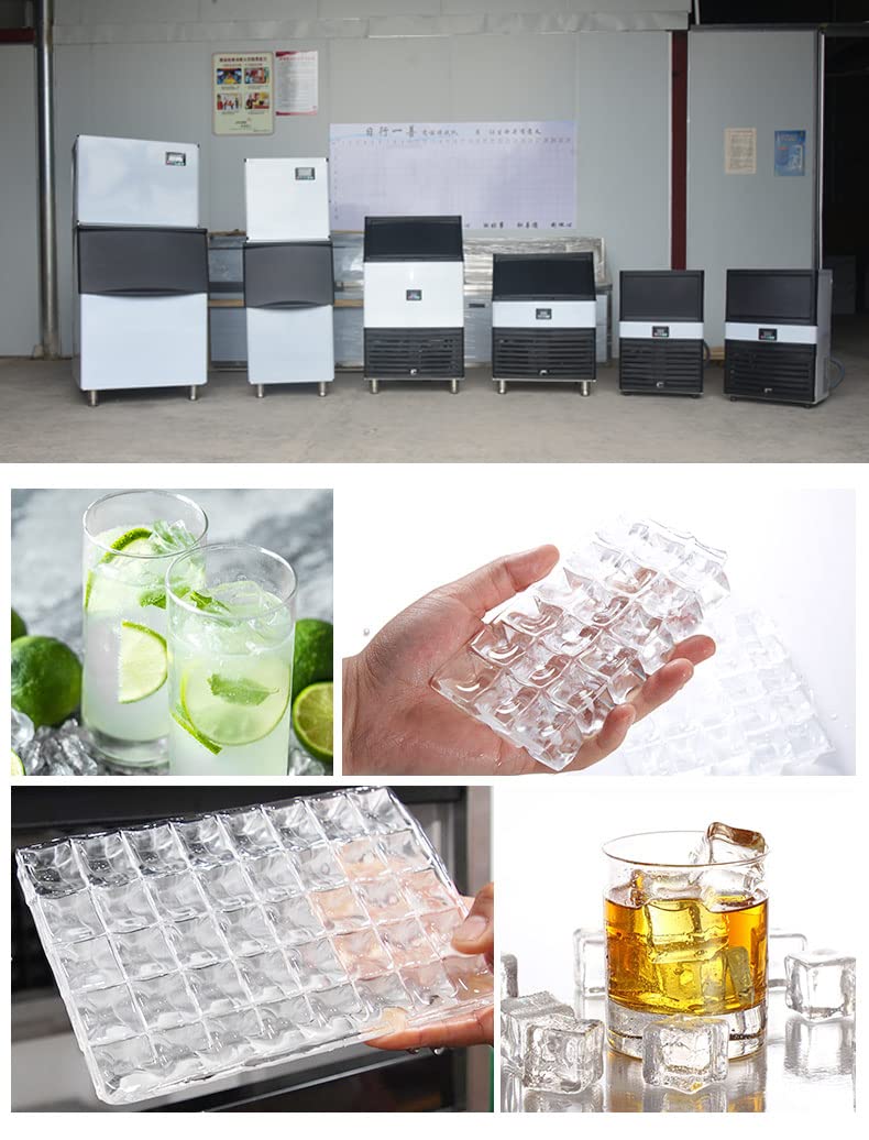 Commercial Ice Maker Machine - 594 LBS/24H with 286 Pounds Larger Storage Bin Capacity - 110V Automatic Ice Maker Water Filter & Scoop Included for Bar Cafe Restaurant