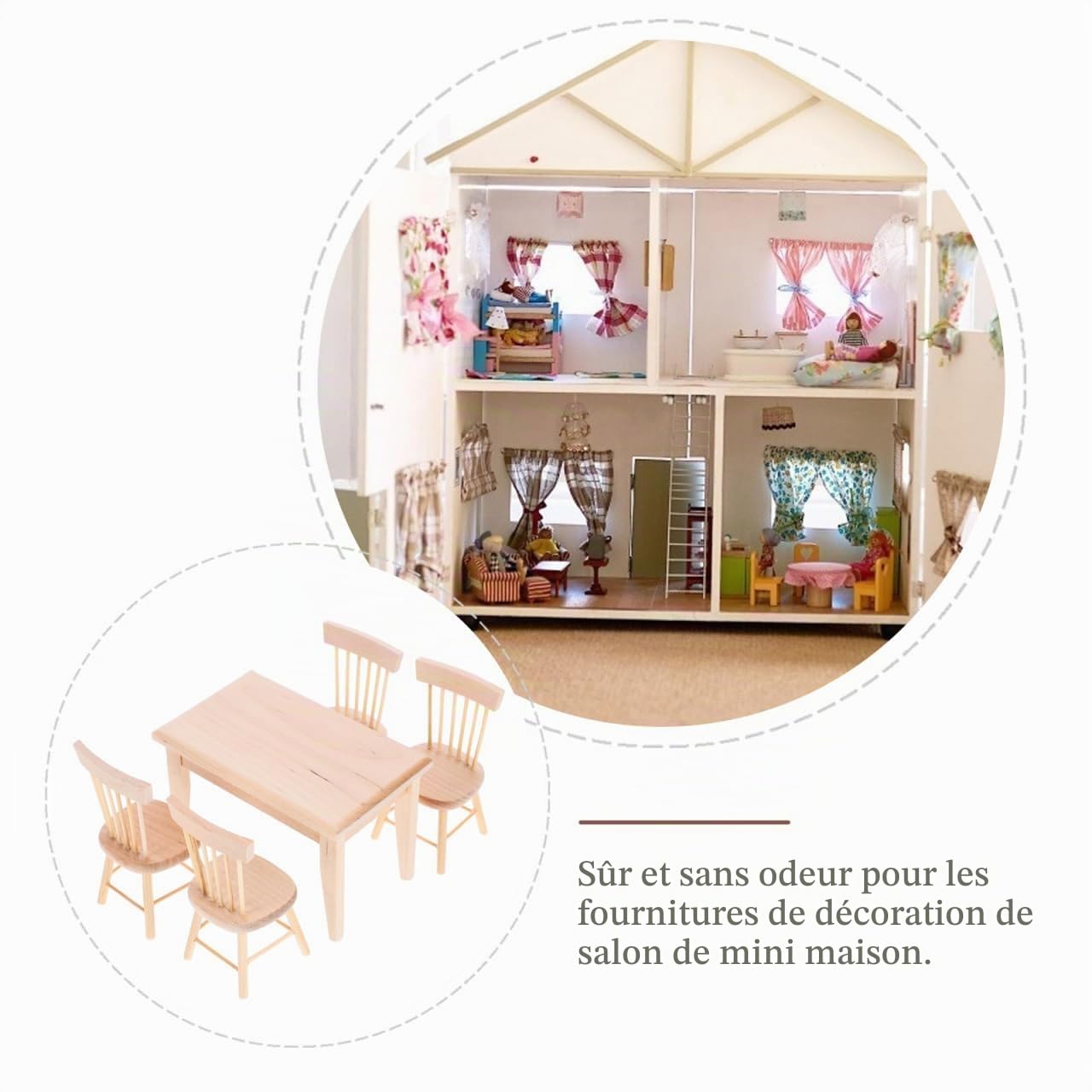 ibasenice Mini Meuble Maison De Poupée Siège en Bois Mobilier Maison Poupée pour Micro Décors Accessoires De en Bois Ornement De Bureau Et Photo