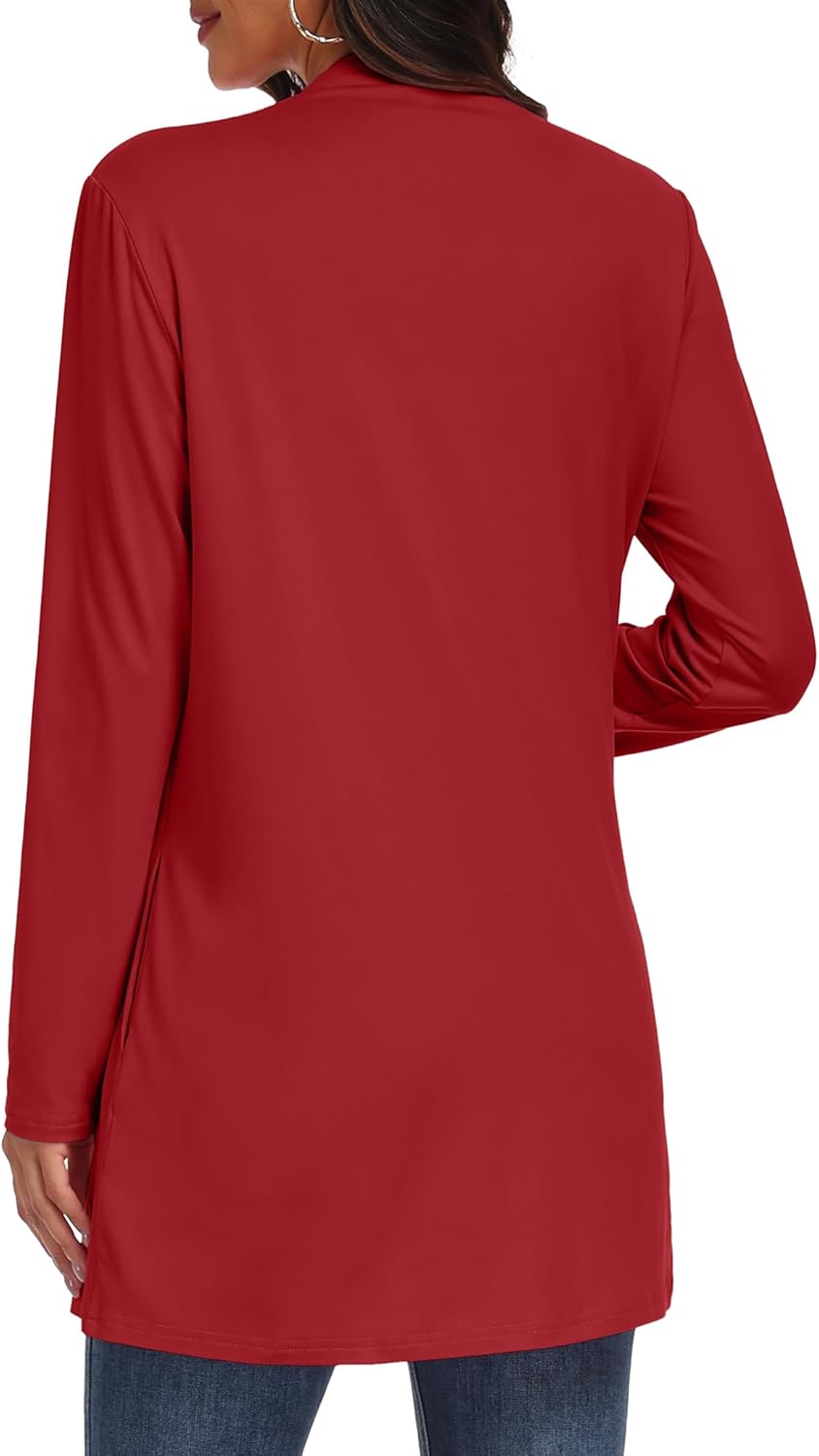 QIXING Womens Casual Lightweight Cardigan with Pocketes Long Sleeve Open Front Cardigan - Image 5