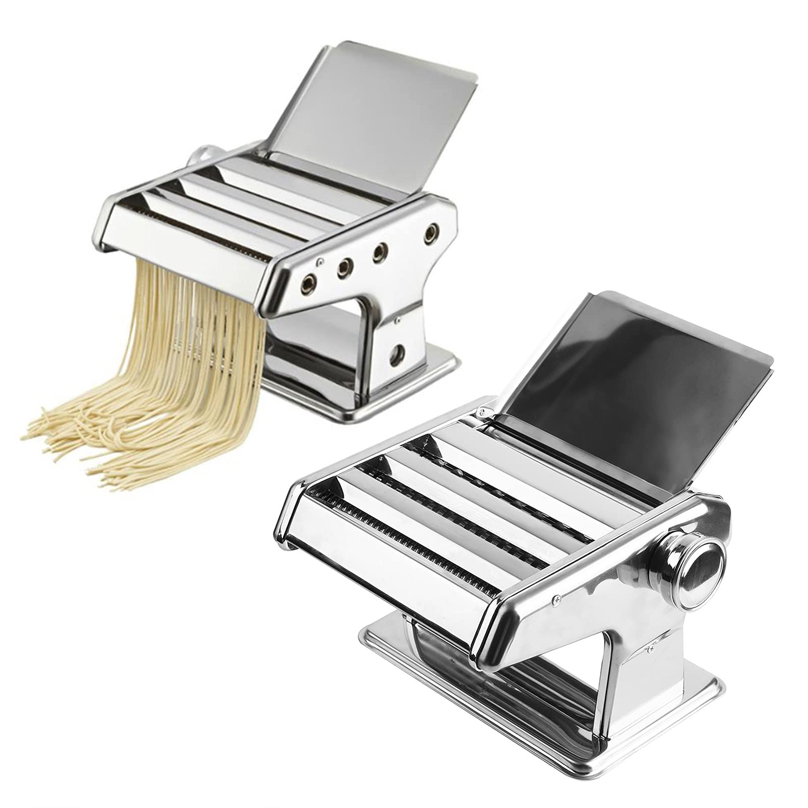 Ejoyous Máquina de Pasta Manual, Máquina de Pasta Prensa de Pasta 6 Ajustes de Rodillo de Pasta Ajustables Máquina de Pasta Máquina de Pasta para Espaguetis Fideos Lasaña 2-4,5 Mm