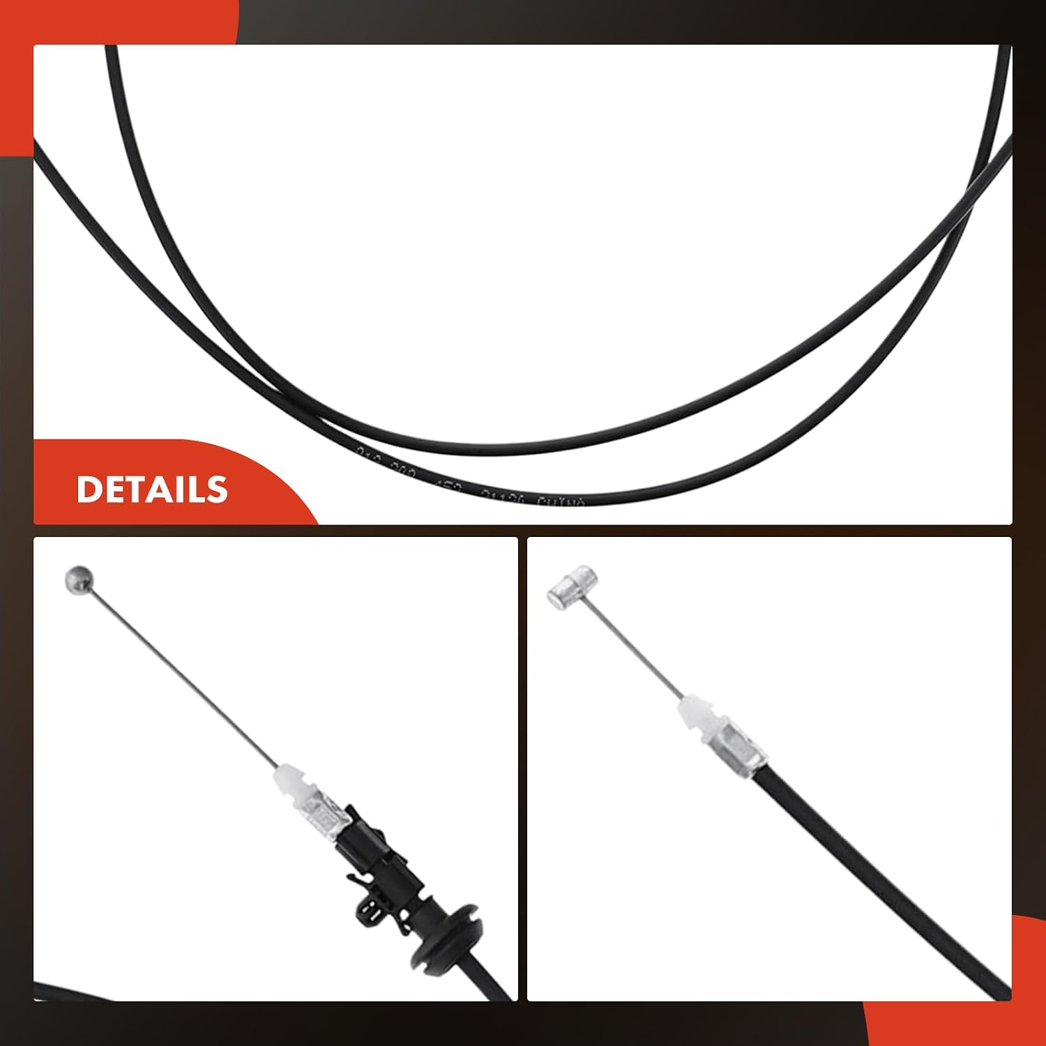 A-Premium Front Hood Latch Release Cable Without Handle Compatible with Honda Odyssey 1999-2004, 74.4 Inch, Replace# 74130S0XA01
