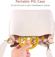 Vista 7 de INVODA - Organizador semanal de pastillas con 7 compartimentos, pastillero giratorio para medicación diaria y vitaminas - Estuche portátil de viaje