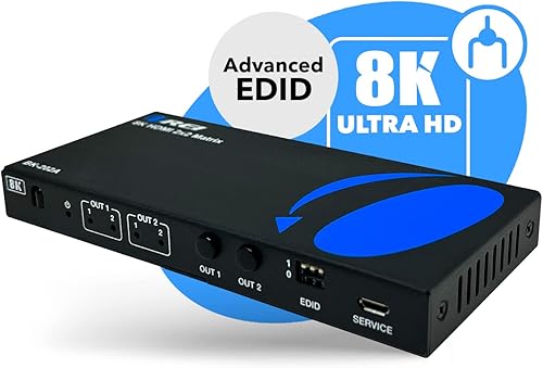 Miniatura 7 de OREI Interruptor de matriz HDMI 8K 2 x 2, conmutador con extractor de audio UltraHD soporta hasta 4K @ 120Hz IR EDID HDCP 2.3 - Control remoto