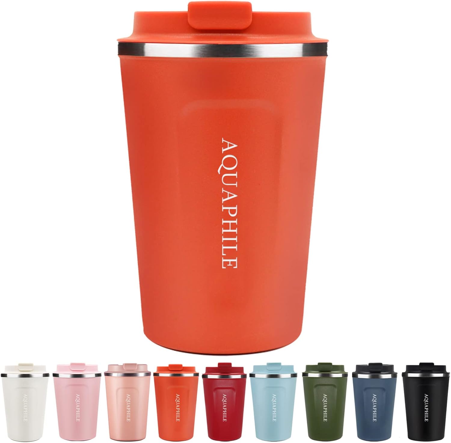 AQUAPHILE Reusable Coffee Cup, Coffee Travel Mug with Leakproof Lid, Thermal Mug