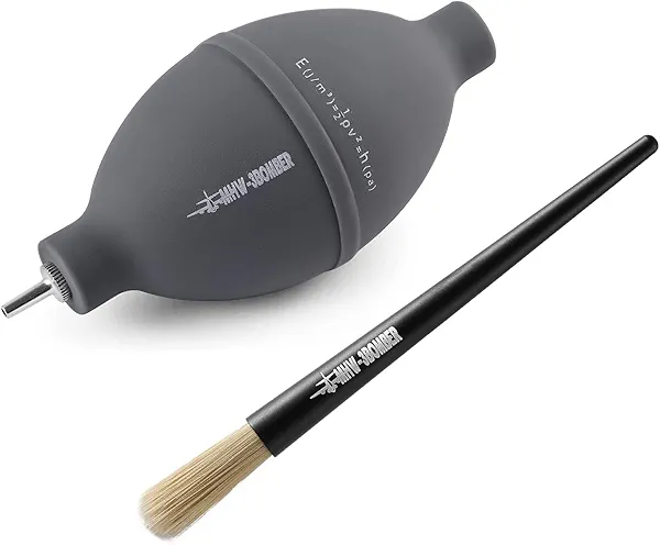 MHW-3BOMBER Coffee Grinder Air Blower and Espresso Cleaning Brush Set, Slim Kitchen Brush, PVC Air Duster and Aluminum Alloy Brush Kit for Grinder, Lens, Keyboard, Coffee Powder Cleaning Too