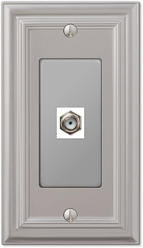 Amerelle Continental AmerTac 94BVB – 1 tapa de tomacorriente en blanco, de metal fundido, con aspecto de bronce envejecido