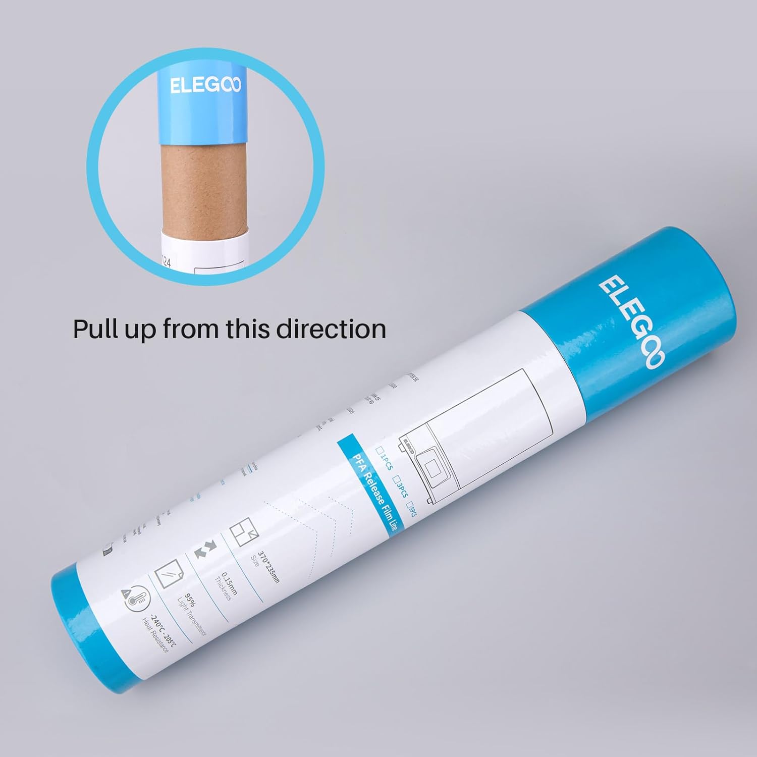 ELEGOO PFA Release Liner Film, PFA Release Liner for Jupiter SE Resin 3D Printer, 95% Light Transmittance, 370 * 235mm, 0.15mm Thickness