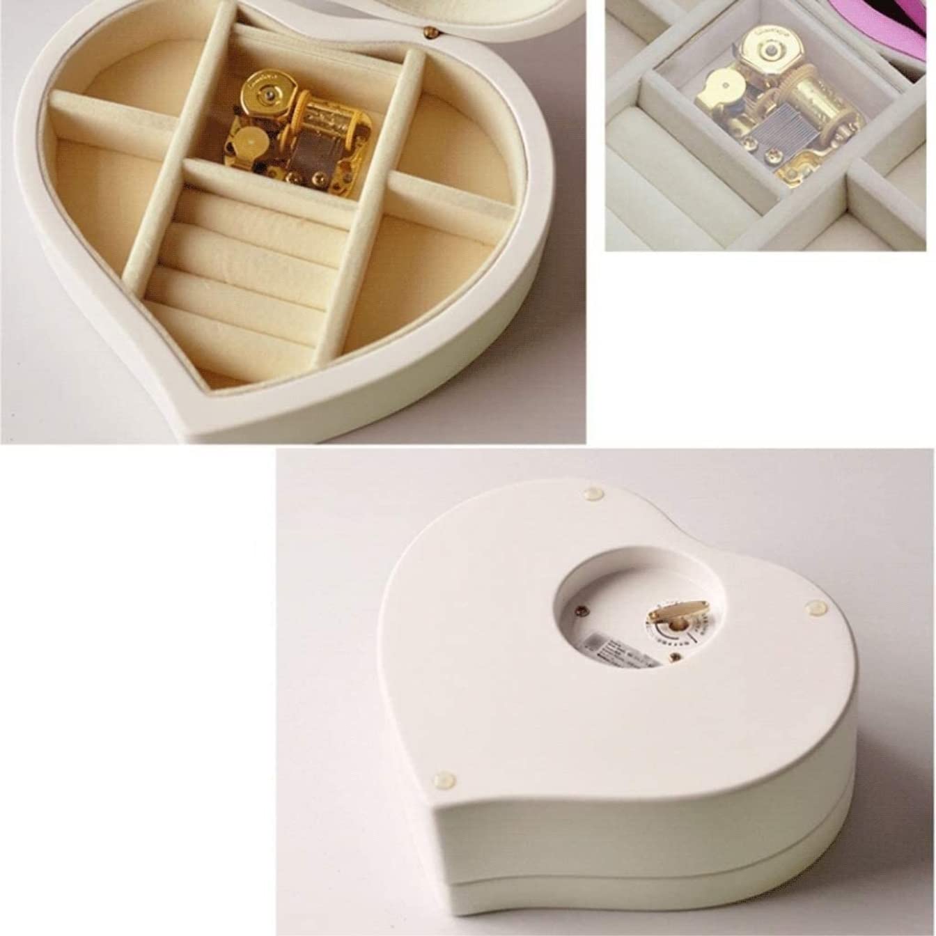 VVABRA Caja de Música Caja de Musica Caja De Música De Madera Fina Caja De Joyería De Música De Cuerda En Forma De Corazón para Cumpleaños De Navidad Caja Musical Cajas Musicales