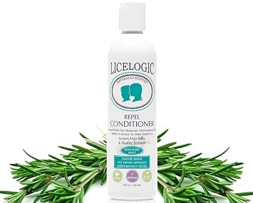 LiceLogic Repel Lice Prevention Conditioner, 8oz, Rosemary Mint - Effective Against Super Lice, Kills Eggs & Nits, Not Toxic, Naturally Derived Licezyme