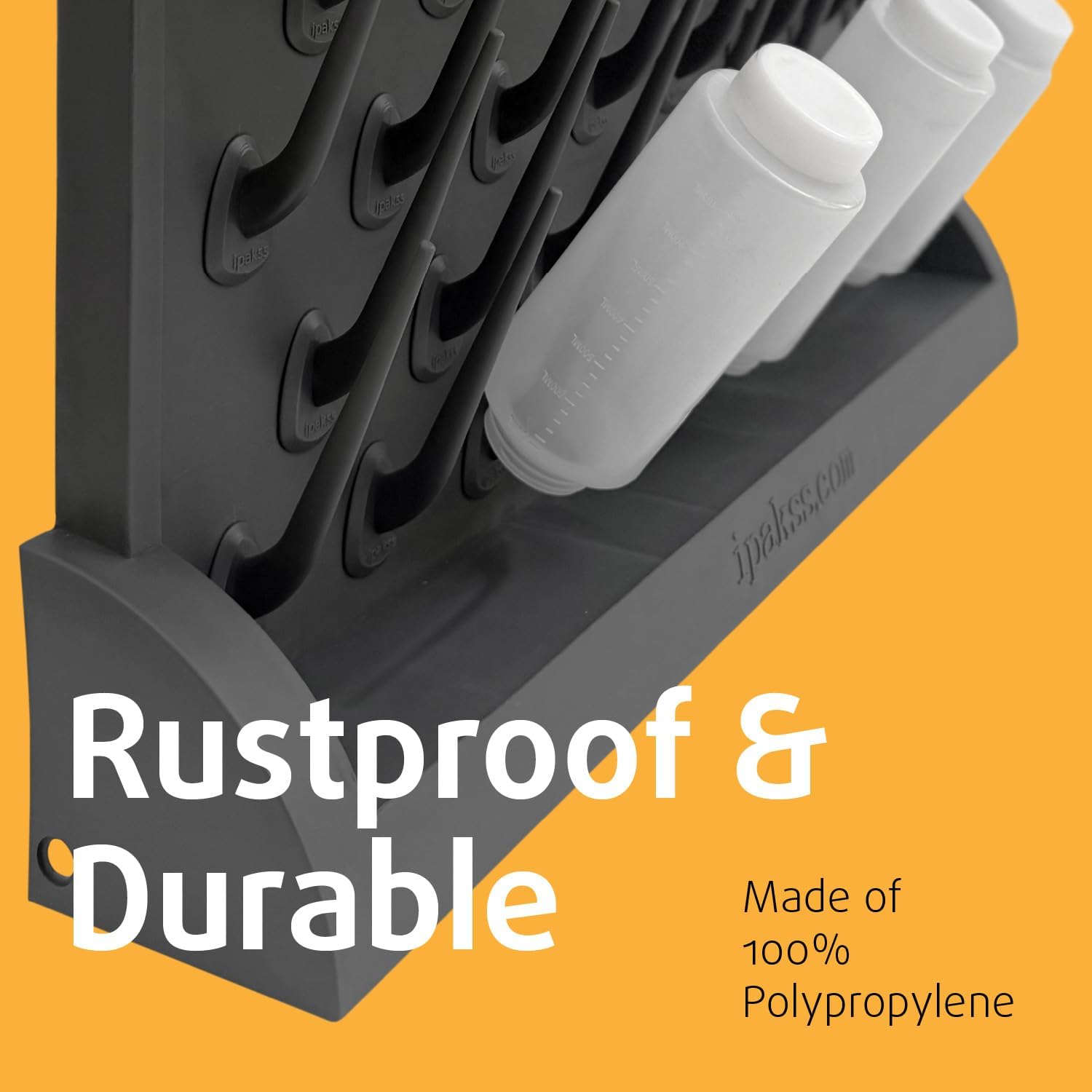 Bottle Drying Rack Kitchen Organizer, Wall Mounted Commercial Dryer for Squeeze Sauce Bottles Glassware, Lab Drying Racks, Test Tube Holder, Sink Drain Rack (53 Pegs)