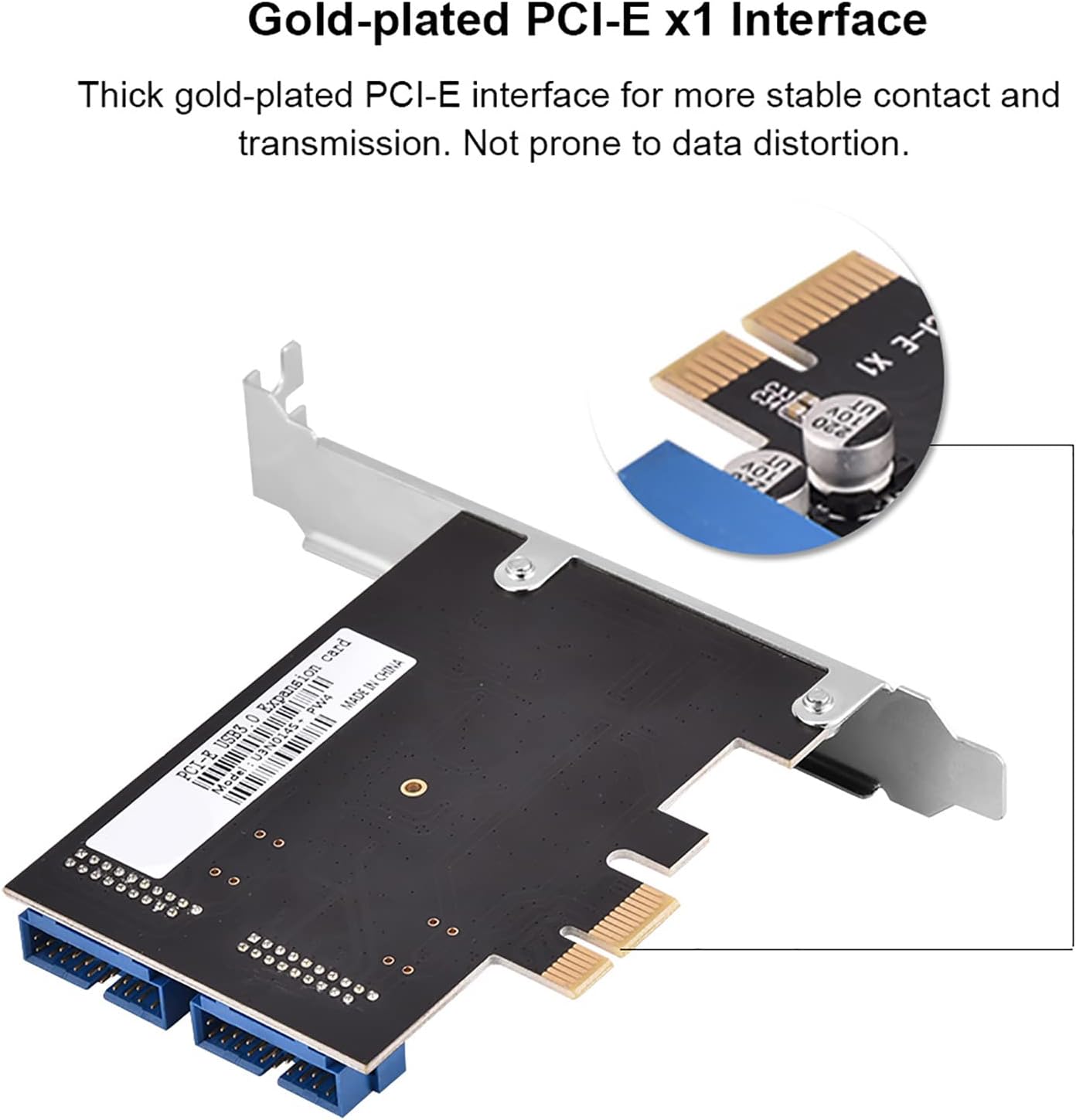 ASHATA PCI E PCI Express to Internal 2 Port 19Pin Header USB 3.0 Card Adapter with Low ProfileUSB 3.0 Header PCI Express to 19 Pin USB 3.0 Card