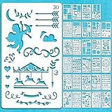 【Amplia gama de aplicaciones】 Un conjunto de plantillas de plantillas de diario adecuadas para bolígrafos, pinceles, plumas estilográficas, lápices de acuarela, crayones, lápices, etc., muy adecuados para proyectos escolares, tiempo para padres e hijos. Regalo ideal.