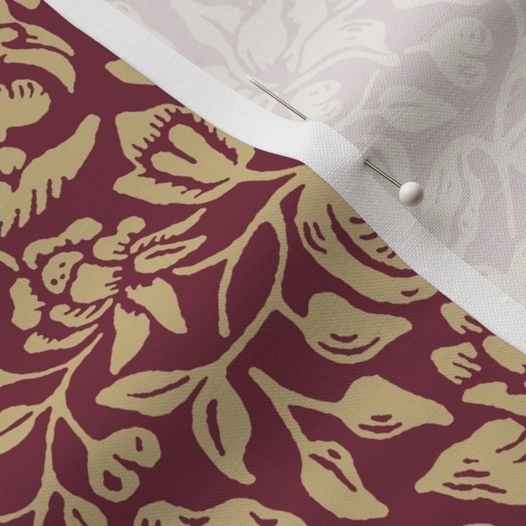Spoonflower Fabric - Victorian Floral William Morris Antique Vintage Historical Timeless Printed on Petal Cotton Fabric Fat Quarter - Sewing Quilting Apparel Crafts Decor