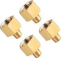 Vista 13 de SUNGATOR Paquete de 4 adaptadores de tubería de latón macho de 1/2 pulgada x 1/2 pulgada hembra, adaptadores NPT macho a hembra, accesorios