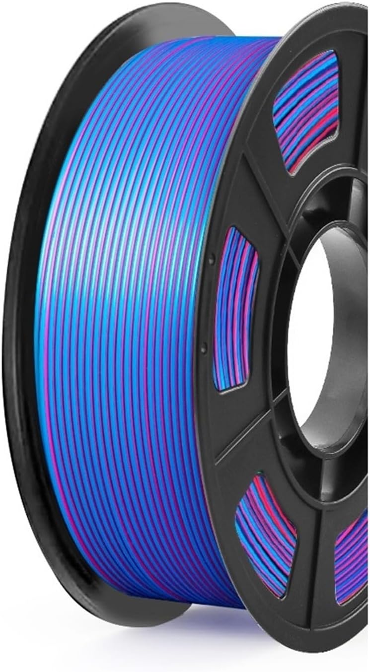Multicolor 3D Printer Filament,Dual/Tri Color 1.75mm PLA Silk Shiny Printing,250g(0.55lbs) Fit Most(250g Red Yellow Blue)