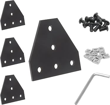 4Pcs 2020 T Joint Plate, Aluminum Alloy with T Nuts and Bolts