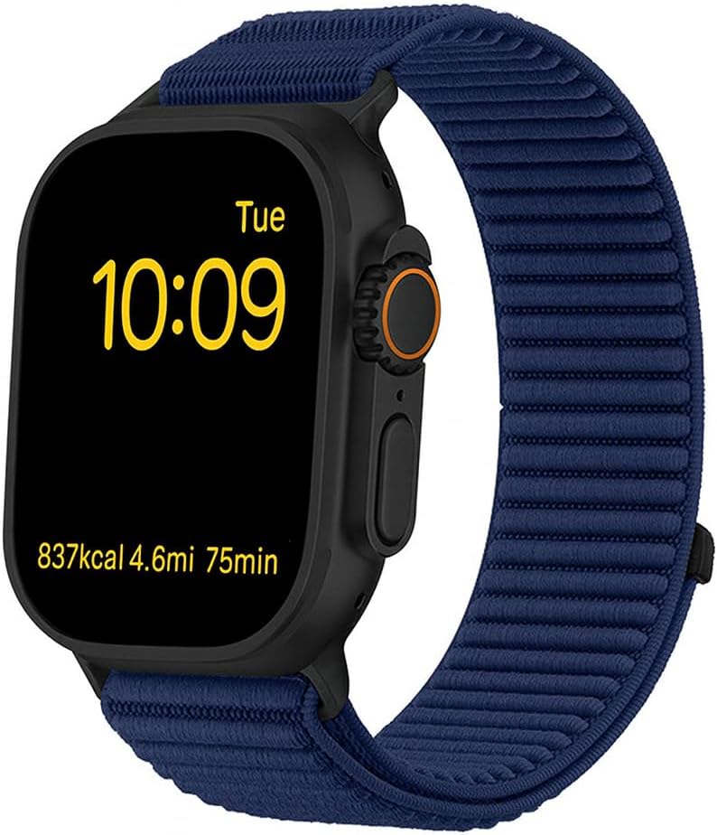ZYGNAL Nylon Sport Loop Band Compatible with Apple Watch Ultra 2/1 (49mm), Series 10/9/8/7/6/SE (46mm 45mm 44mm), Breathable Twill Weave with Suede Core, Adjustable Strap for Men & Women