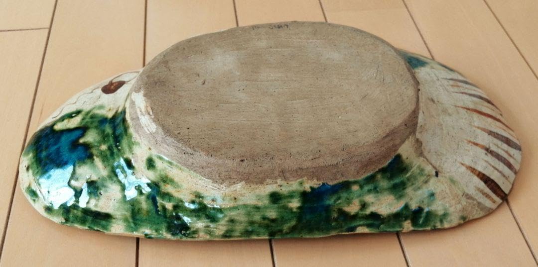 茶道具 古道具 菓子器 菓子皿 織部焼 織部菓子器 美濃焼 陶芸