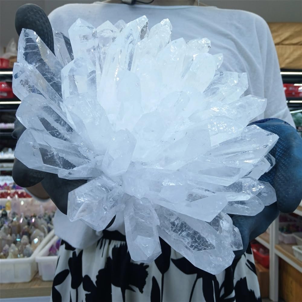 White Crystal Cluster Home Office Decoration Craft Gifts Ornaments Home Decor(Size:5.5-6kg)