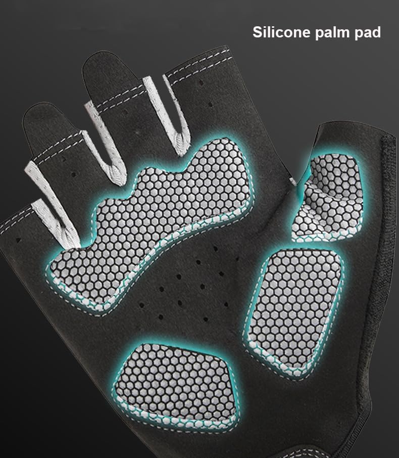 Miniatura 2 de INOGIH Guantes de entrenamiento de medio dedo para hombres y mujeres, guantes de ejercicio antideslizantes para levantamiento de pesas, ciclismo,