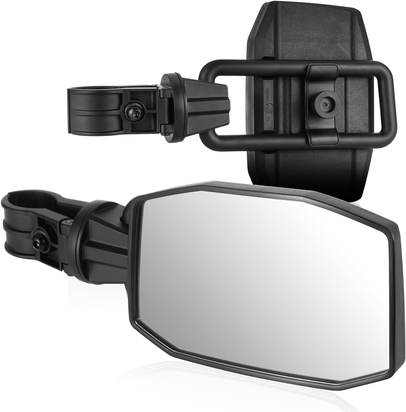 Auto Dynasty UTV Side Mirrors Convex Rear View Anti-Glare 360 Degrees Rotated Roll Cage Bar Mount Adjustment Handlebar Mount Universal for UTVs (Rugged shape B)