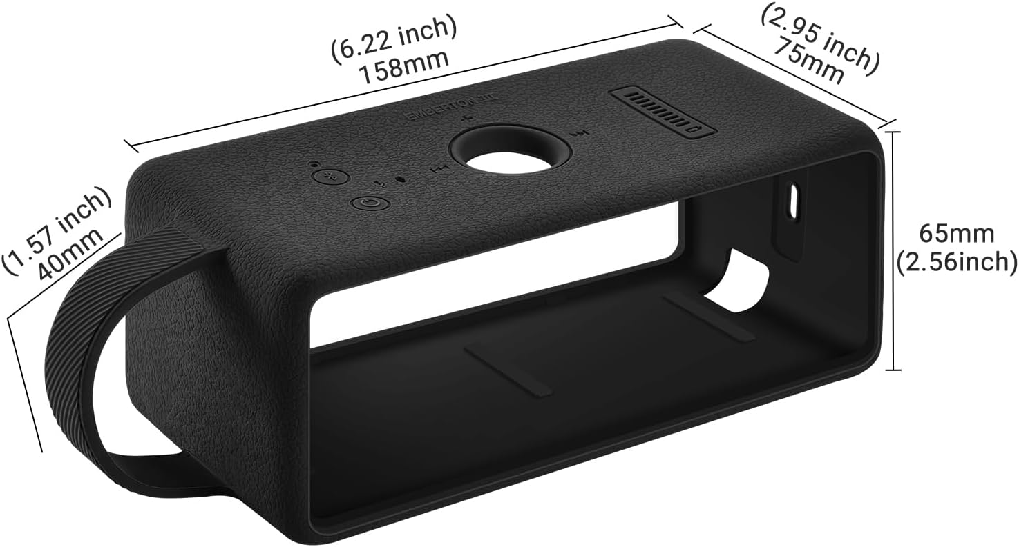 Silicone Case for Marshall EMBERTON III Portable Bluetooth Speaker,Soft Silicone Protective Case Compatible with Marshall EMBERTON III Portable Bluetooth Speaker (Black)
