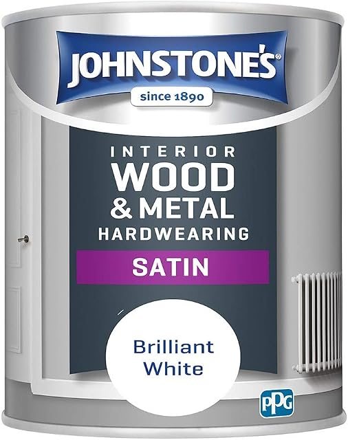 Johnstone's Hardwearing Satin, Briliant White, 750ml
