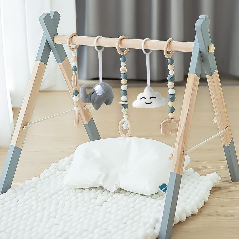 Set De 4 Juguetes Colgantes De Madera Para Gimnasio De Bebé | Arco De Juegos Para Cochecito Y Cuna, Materiales Suaves Y Seguros Desde 0 Meses